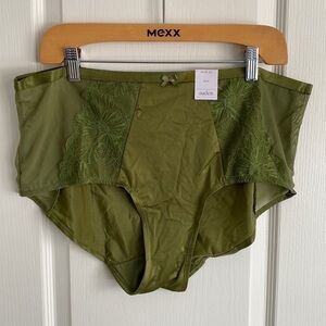 Auden - Olive Green Brief with Lace & Mesh + Cage Back